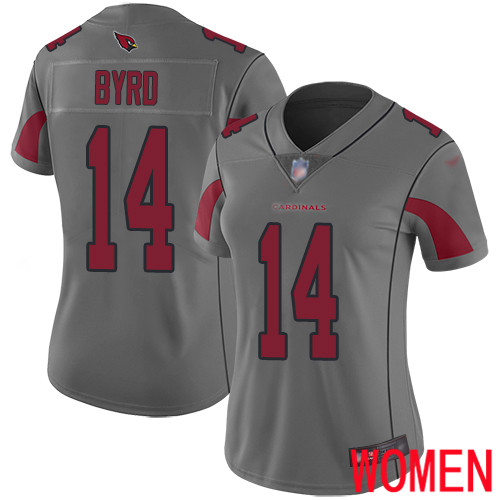 Arizona Cardinals Limited Silver Women Damiere Byrd Jersey NFL Football 14 Inverted Legend